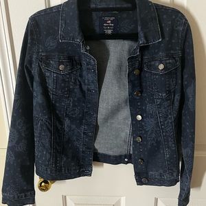 US Polo Assn: Dark Blue Jean Jacket in medium with flower prints
